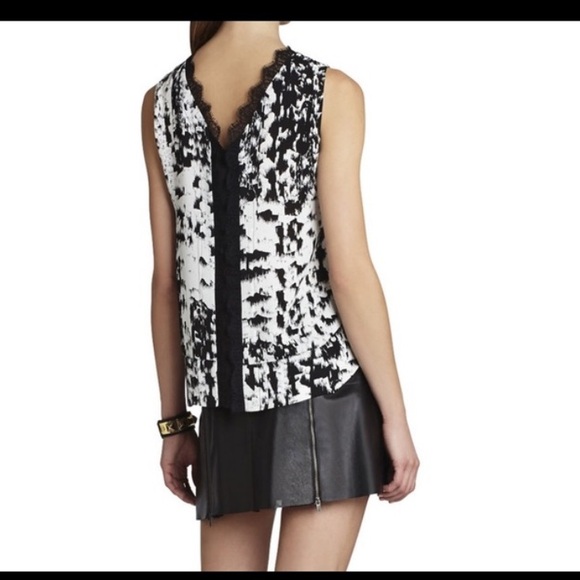 BCBG Coco lace trimmed silk top - Picture 2 of 9